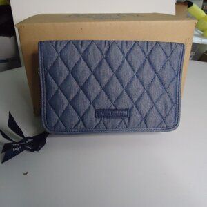 VERA BRADLEY Blue All-In-One Mini Quilted Crossbody Bag Wallet Purse Travel